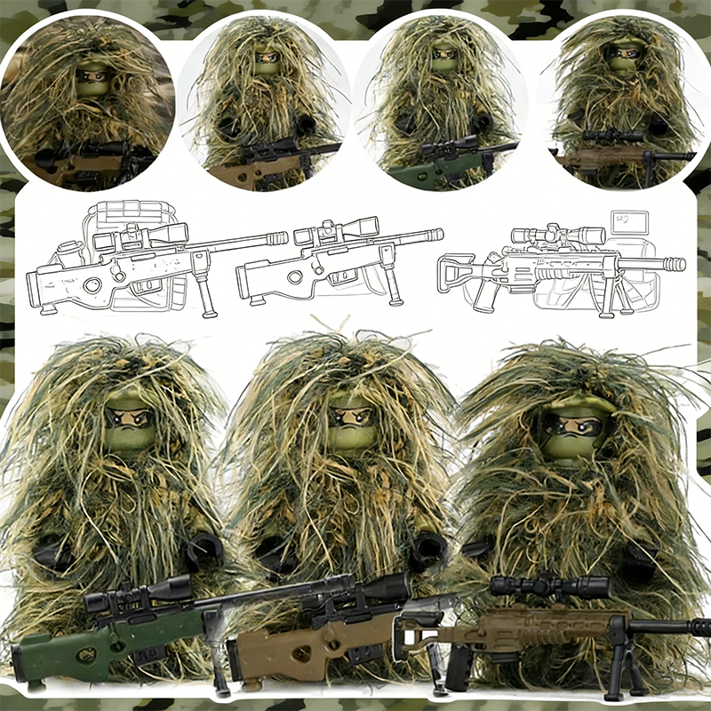 Ghillie Suit Woodland - Military Series Soldier Figures Building Blocks