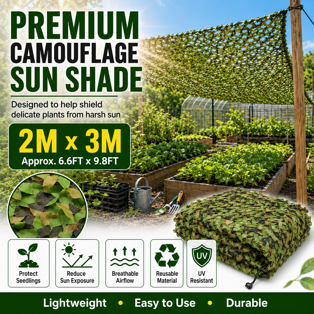 Outdoor Hunting Vehicle - 2*3M Camouflage Netting Military Camo Net