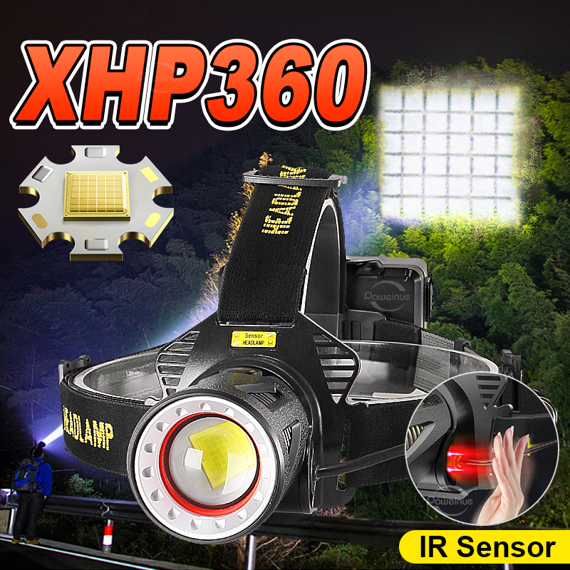 Headlamp Tactical Bright - XHP360 Super Bright Long Range Zoomable