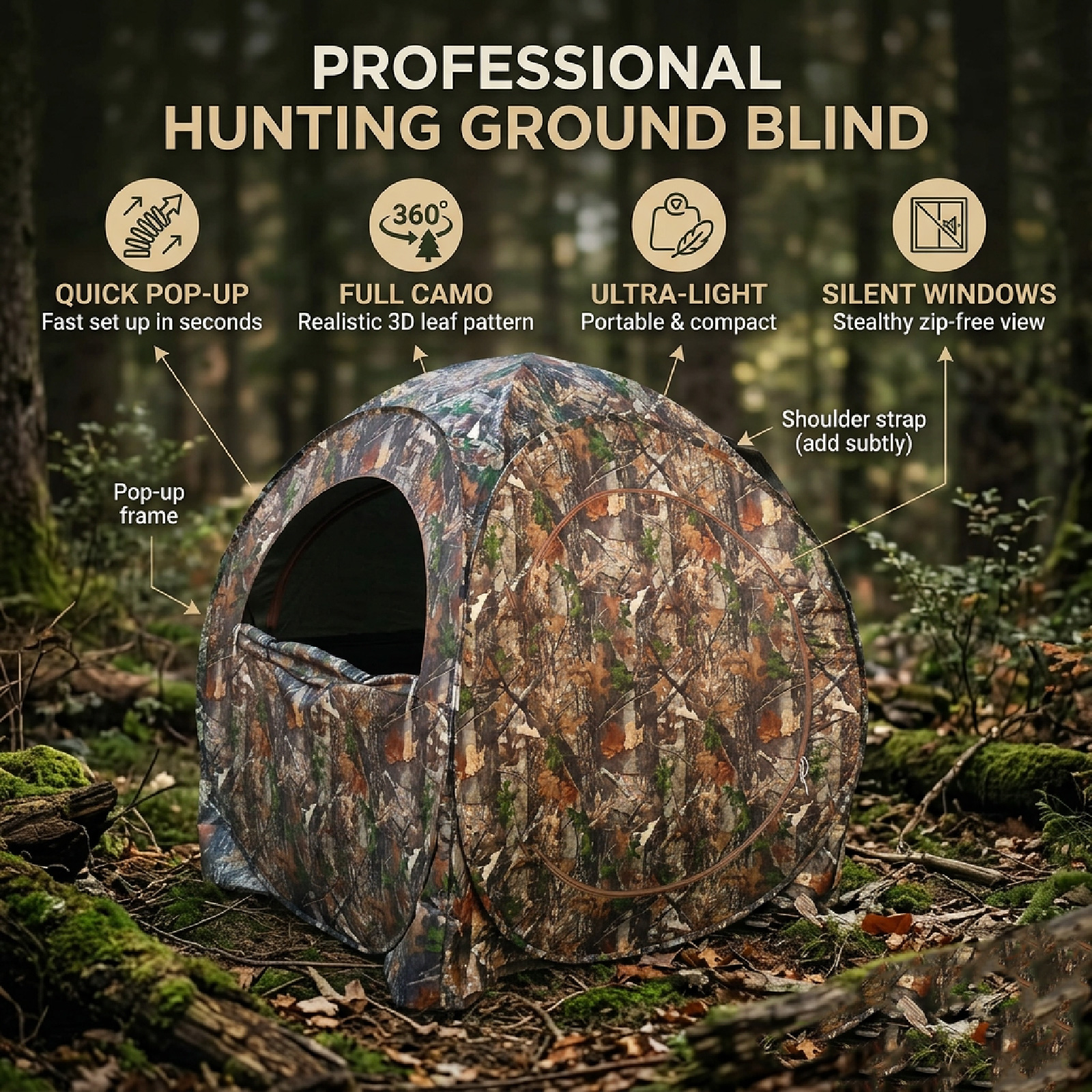 Camouflage Pop-Up Hunting Blin - Hunting & Outdoor Supplies Vanderbijlpark recensie en prijs
