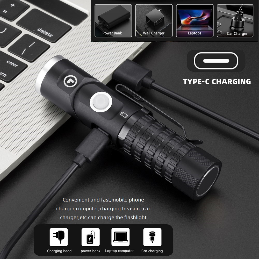 Magnetic P8 Led Flashlight 90° - Headlamp Tactical Bright recensie en prijs
