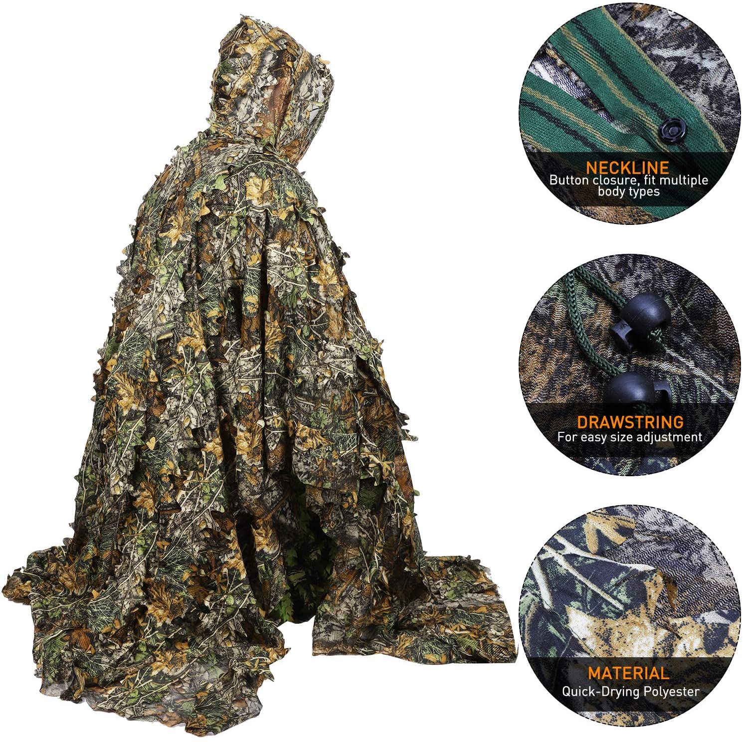 Camouflage Ghillie Poncho 3D L - Ghillie Suit Woodland recensie en prijs