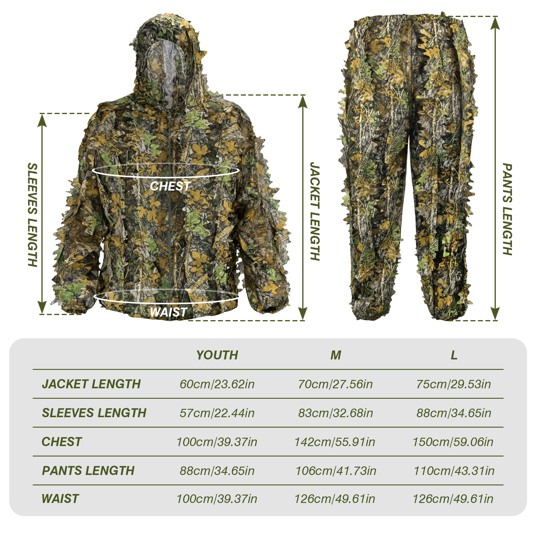 3D Camo Leaf Ghillie Suit Brea - Ghillie Suit Woodland recensie en prijs
