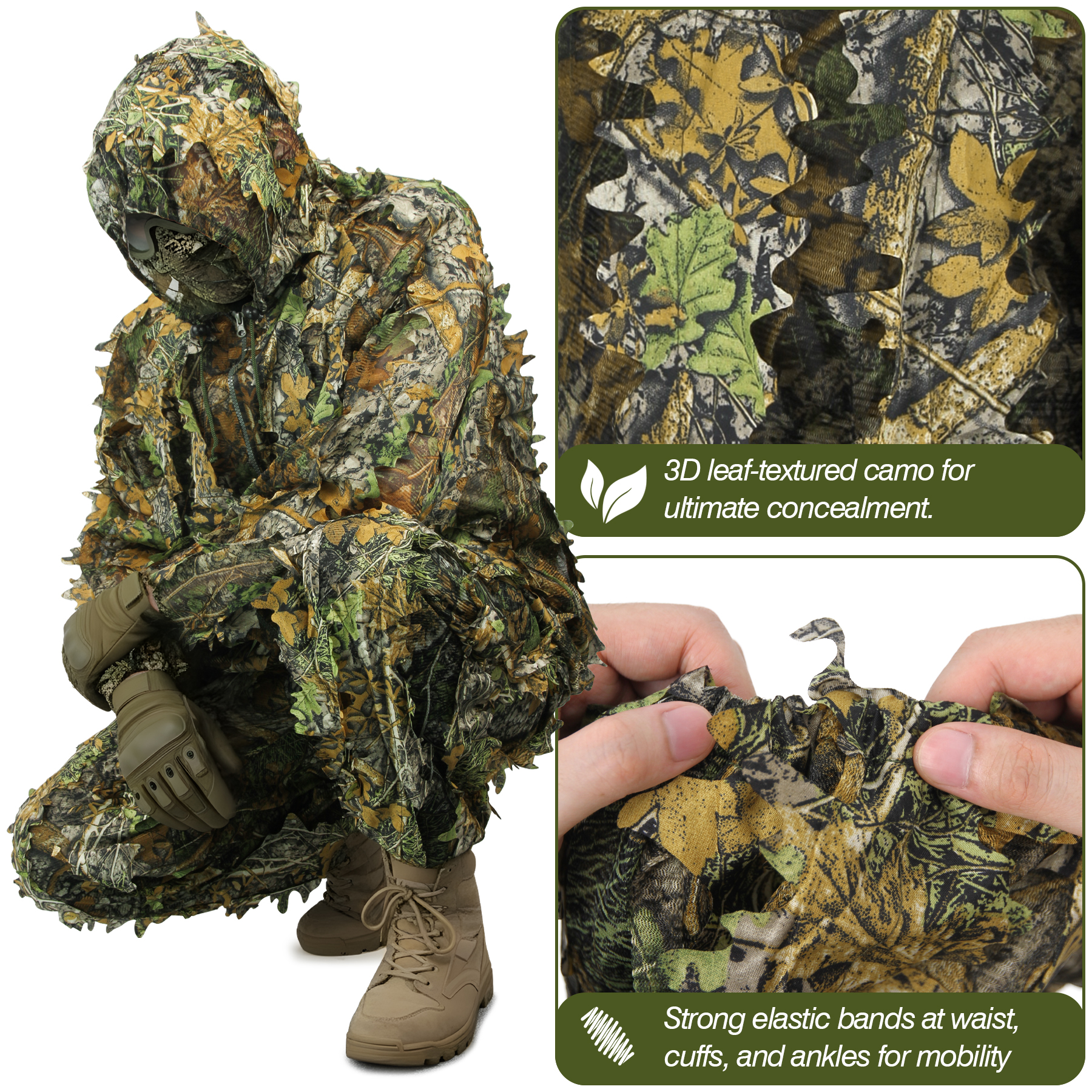 3D Camo Leaf Ghillie Suit Brea - Ghillie Suit Woodland recensie en prijs