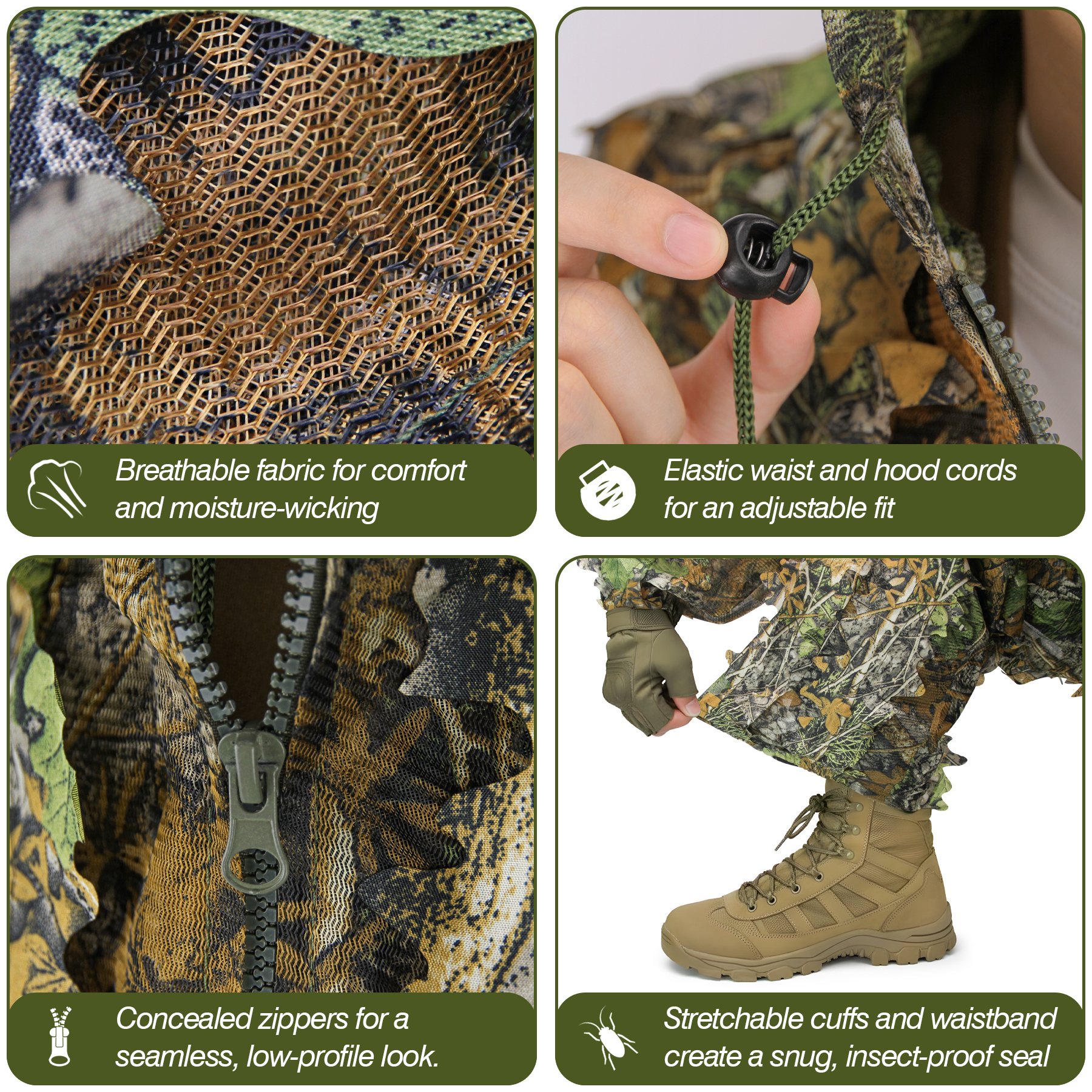 3D Camo Leaf Ghillie Suit Brea - Ghillie Suit Woodland recensie en prijs